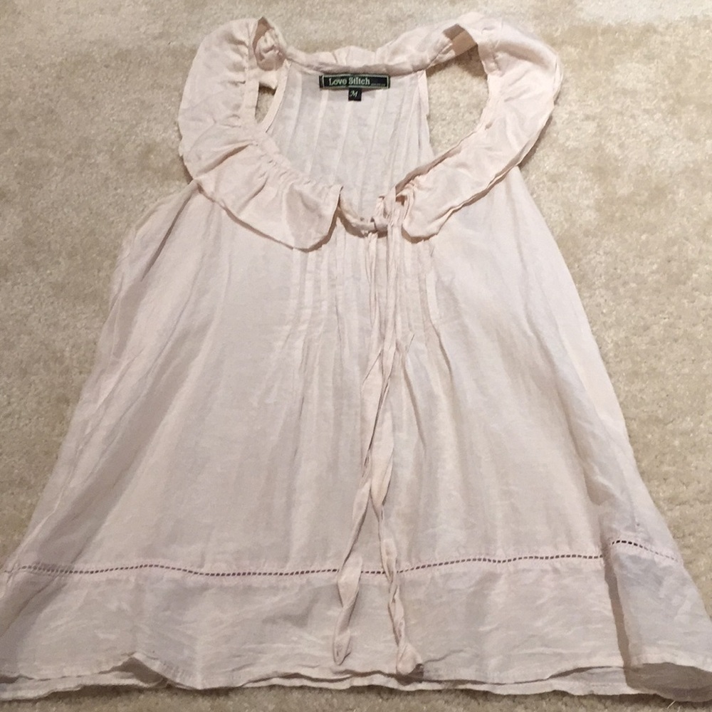 Love Stitch fine silk blend sheer swing sleeveless